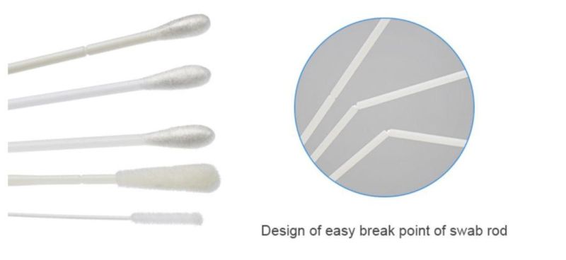 Made of 100% Nylon in White Color Sterile Nasopharyngeal Nasal Flock Swab for Sampling