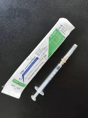 Patented Product Disposable Medical Instrument Auto-Disable Syringe with Needle 0.3ml