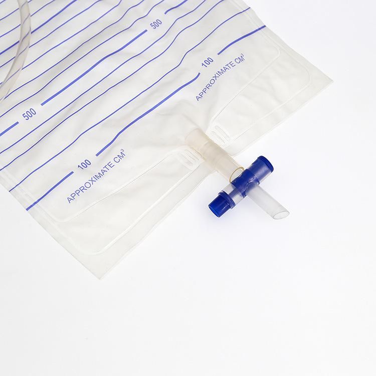 Medical Hospital Pushing Cross Valve Outlet Urine Collection Drainage Bag