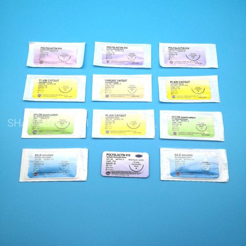 Medical Sterile Absorbable and Non Absorbable Pdo/Chromic Catgut/Silk/PGA Surgical Sutures
