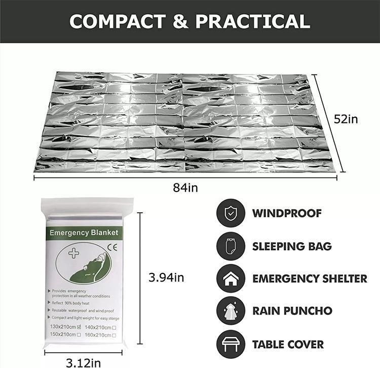 First-Aid Devices Type Waterproof Foil Mylar Thermal Rescue Emergency Blanket