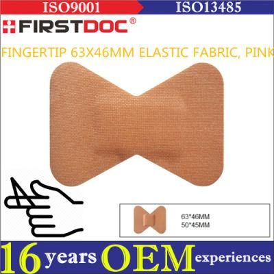 High Quality OEM 63*46mm Elastic Fabric Material Pink Color Butterfly Style Adhesive Bandages