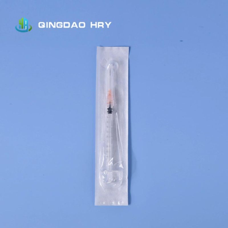 Ready Stock of 1ml Medical Luer Lock Luer Slip Syringe with Needle for Hypodemic Injection