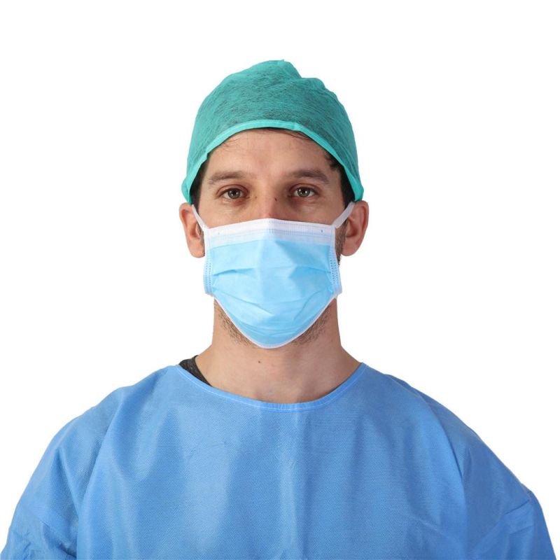 Wholesale High Quality Face Mask Blue Earloop Non Woven 3ply Disposable Medical Face Masks