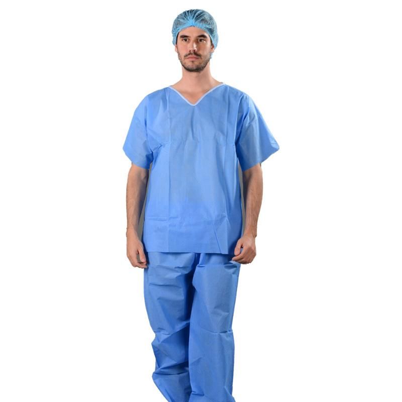 Nonwoven Disposable Doctor Suits, SMS Doctor Uniform Surgical Patient Uniform for Hospital