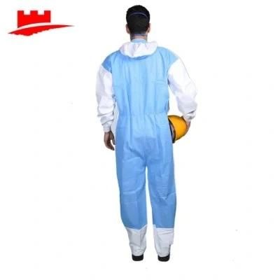 Breathable SMS Back Microporous Hooded Coverall Medical Standard for Surgical Use