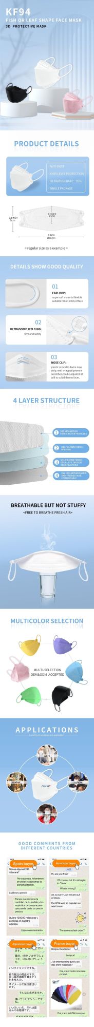 Kf94 FFP2 Korea Face Mask Particulate Respirator for Daily Protection