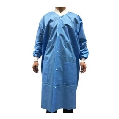 Hubei Manufacturer Made Durable Protective Disposable SMS Lab Coat Anti Dust