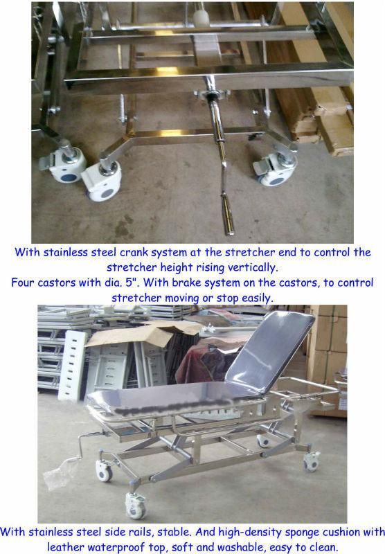 Stainless Steel Patient Transport Cart (THR-E-5)
