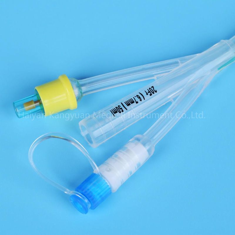 China Producer 3 Way Silicone Foley Catheter Coude Tip Tiemann Normal Balloon