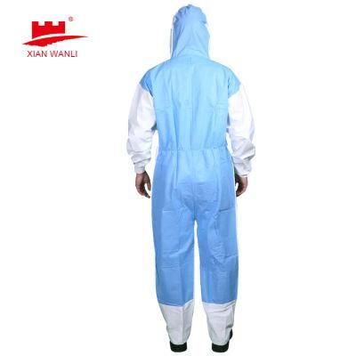 Disposable CE Cat III Type 3 4 Type 5 6 Microporous Protection Suit Coverall Full Body Protective Clothing with Reinforced Seam