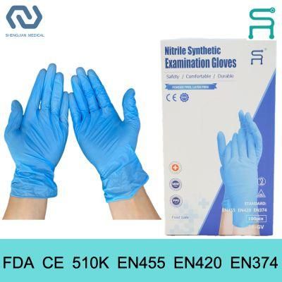 Disposable Nitrile Blend Gloves FDA CE 510K En455 En420 Nitrile Gloves