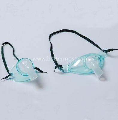 High Quality Medical White Green PVC Oxygen Child Tracheostomy Mask