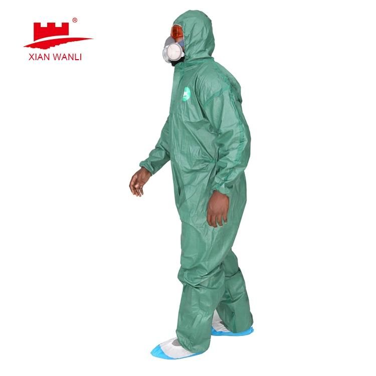 Disposable Nonwoven Microporous SMS PP Sf Protection Suits Coveralls Combined Boot Blue Taped Seamed Coveralls