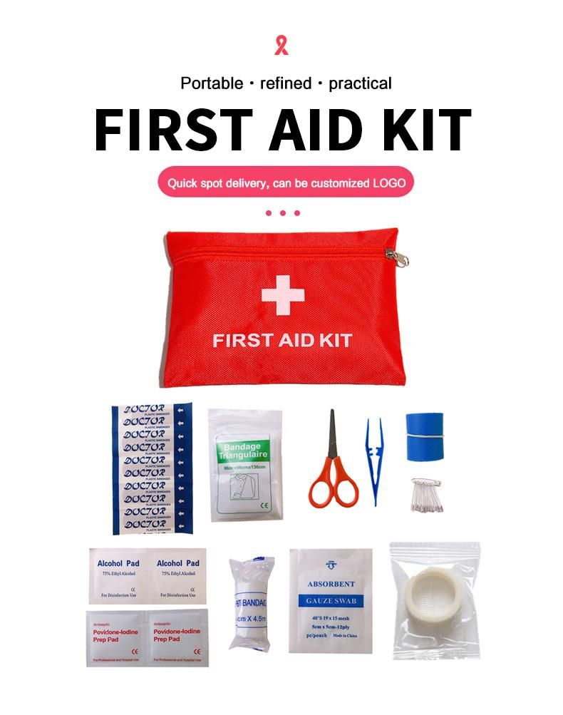 Custom Multifunctional Home Emergency Medical First Aid Kit Bag Portable Outdoor Waterproof Survival First Aid Kit with Supplies