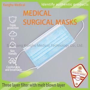 Kanghu 3-Ply Face Mask with Earloop/Medical Mask Non Sterilization of Disposable Medical Surgical Masks/Type Iir