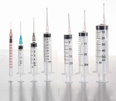 1 Ml 2ml 3 Ml 4ml 5ml 10ml 20ml Syringe Disposable Sterile with Needle CE &amp; ISO Prices