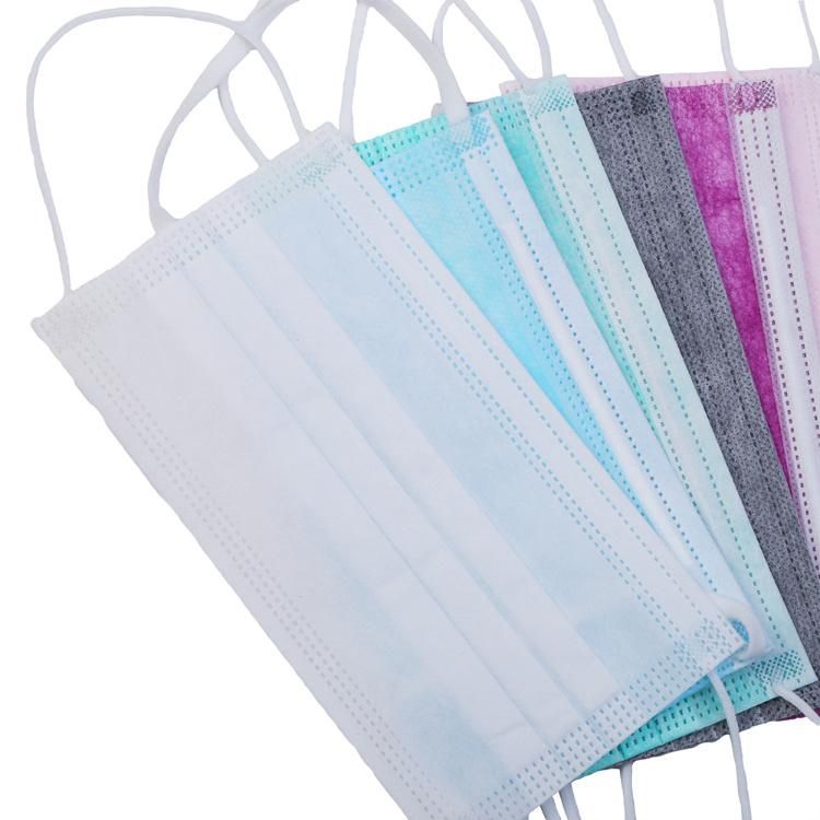 3 Ply 50 Packed Sanitary Breathable Sterile Nonwoven Fabric Made Medical Disposable Face Mask for Adults