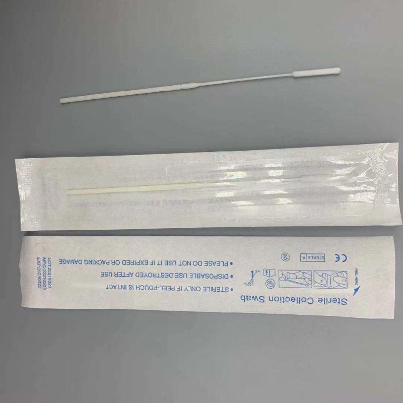 Usable Disposable Sample Collection Flocked Nasal Plastic Swab with 3 Different Thicknesses