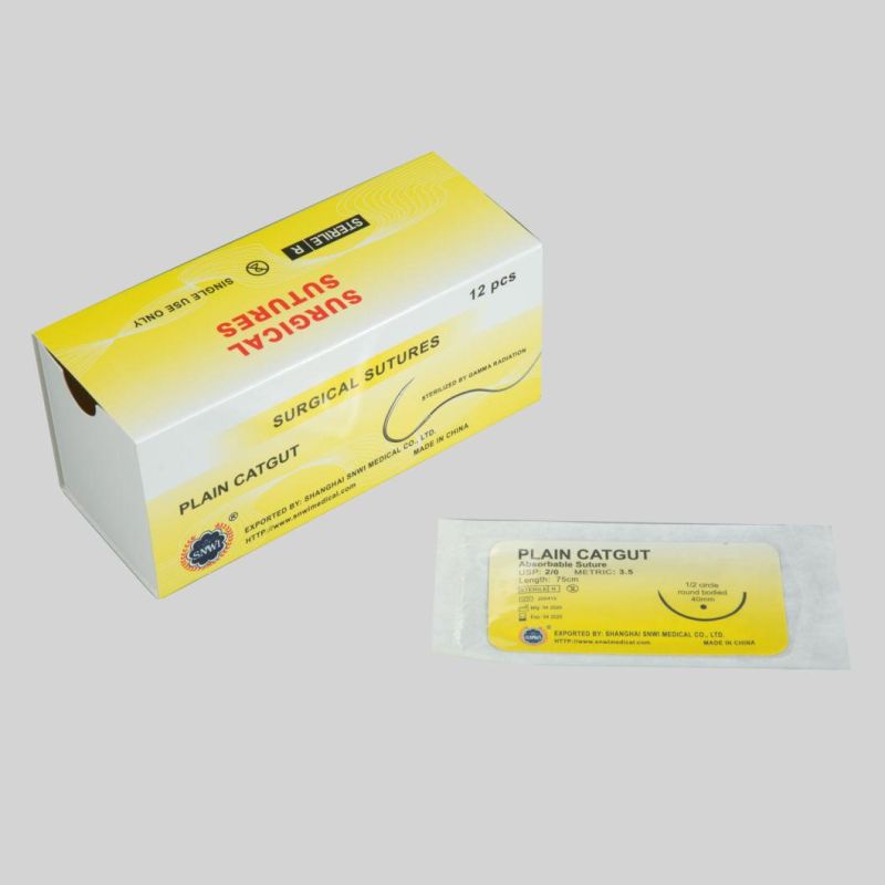 Disposable Medical Supplies Non Absorbable Surgical Polyester Braided Suture with CE ISO Approved