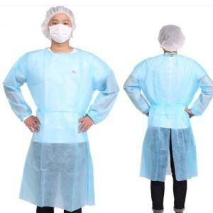 Blue CPE Protective Suits Disposable Clothing PPE Surgical Factory Non Woven Safety SMS Coverall Paint Disposable Isolation Medical Gown