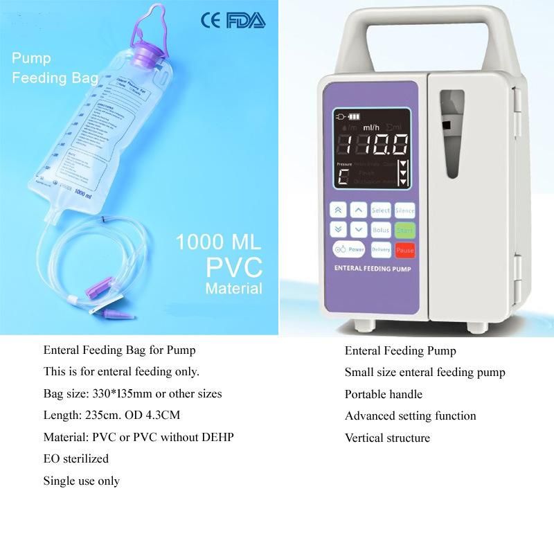 Disposable Transparent Gravity Feeding Bags 500ml for Patient Intestinal Feeding Bag 1000ml Enteral Nutrition Feeding Bag