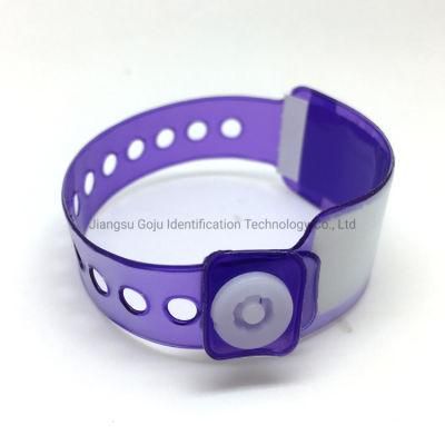 Purple Color Insert Card ID Wristband for Children