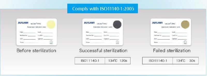 Jusha Steam Sterilization Indicator Label with Good Ahesive Performance