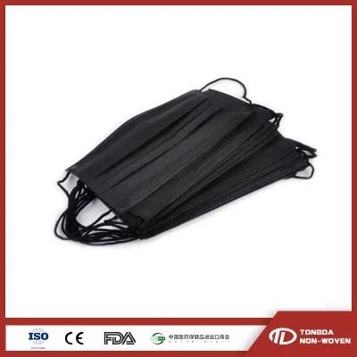 Disposable Breathable Dust Black Face Masks with Elastic Earloop