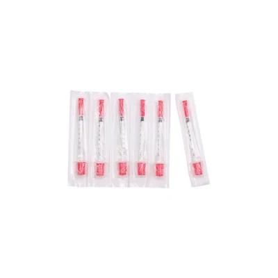 Wego Factory Wholesale Red Cap 1ml Plastic Disposable Insulin Syringe with Needle