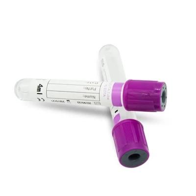 Disposable Medical Pet Glass EDTA K2 K3 Purple Cap Vacuum Blood Collection Tube 2-10ml