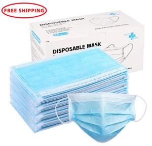 [Free Shipping to USA] 8000 PCS Disposable Face Maks 3ply Facial Mask Breathable Nose Mouth Cover Blue Manufacturer Wholesale