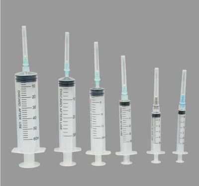 Plastic Sterile Disposable Syringe 1ml 2ml 3ml 5ml 10ml 20ml 30ml 60ml 100ml with CE &amp; ISO Certificate