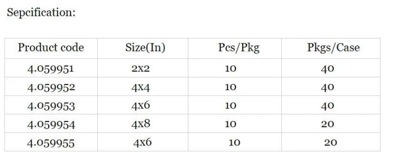 High Quality Wholesale Xeroform Gauze Paraffin Dressing Vacuum Package Aluminized Foil Packed Sterile FDA/CE/ISO Certified Customerized Package