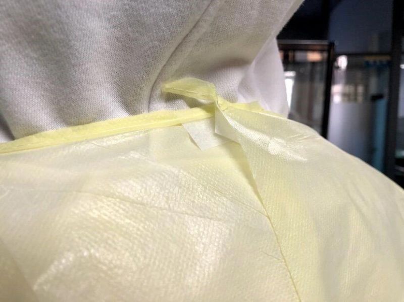 Visitor Patient Examination Chemotherapy Industrial Dust Proof Blue PP Non Woven Impervious Procedure Protective Clothing Disposable Medical Isolation Gown