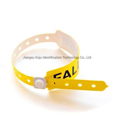 Hospital Adult Alert Plastic Medical ID Wristband with Fall Risk