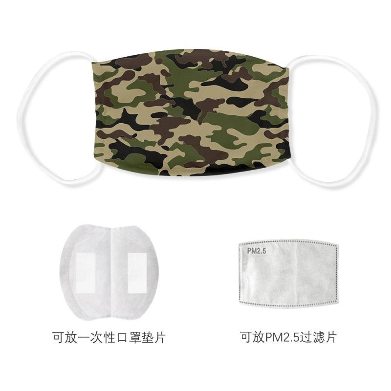 Camouflage Mask Classic Sports for Unisex Adult Print Fabric Fashion Washable Reusable Mouth Casual Cool Colorful Face Mask
