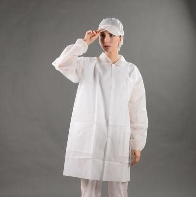 Disposable Nonwoven PP Lab Coat Medical Clothes Dust Coat