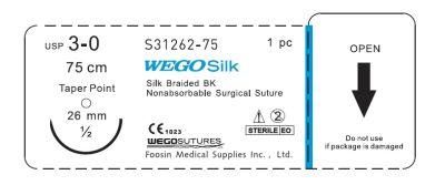 High Quality Black Color Silk Surgical Sutures