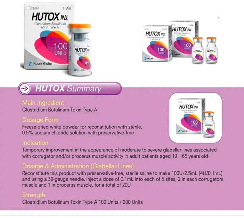 Injectable Korea Top Selling Botulax Meditoxin Innotox Nabota Hutox Novatox Dysport Injection Re N Tox Wrinkles Removal