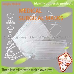 Kanghu White Disposable Medical Surgical Mask / Non Sterilized Melt Blown Cloth