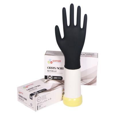 Black Color 9&quot; Cheap Powder Free Cleanroom Nitrile Gloves