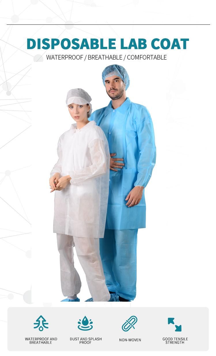 Good Price PP Nonwoven Visitor Disposable Lab Coats