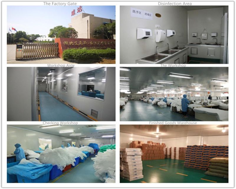 Factory Use White or Dark Blue Disposable Use Coverall with Elastic Wrist/Waist/Ankle Waterproof SMS Full-Body Gown