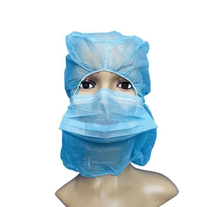 Spp Elastic Safety Single Use Head Cap Non-Woven Electronic Industry Workshop Hairnet Face Mask Beanie Hat