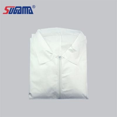 Blue Non-Woven SMS Cleanroom AAMI Level 2 Protective Disposable Isolation Surgical Gown with Knit Cuff