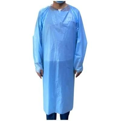 PE Customize Disposable Patient Gown for Hospital Surgical Operation CPE Gown Thumb Loop