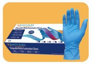 Food Disposable Cleaning Examination Gloves for Work Powder-Free Material Blue Color Disposable Nitrile Gloves