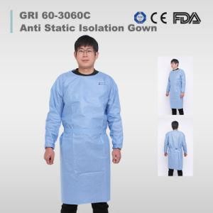 Disposable Isolation Gown with Back Tie Anti-Static Blue Nonwoven SMS Isolation Gown for Medical Institurions Clinic Level 3