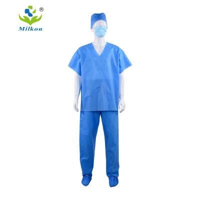 Waterproof SMS Nurse Scrub Suits Disposable for Hospital